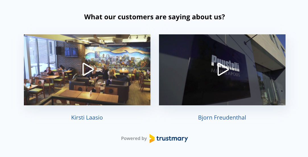video testimonials
