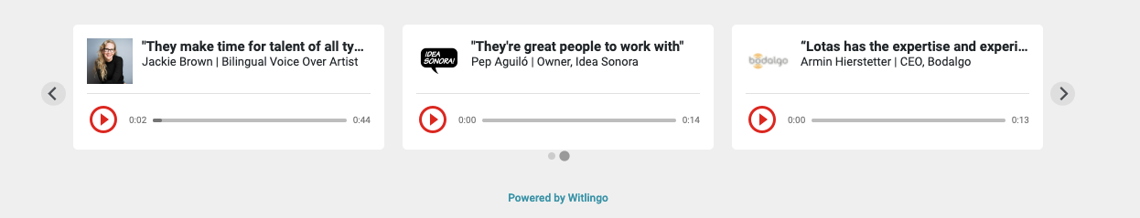 audio testimonial examples