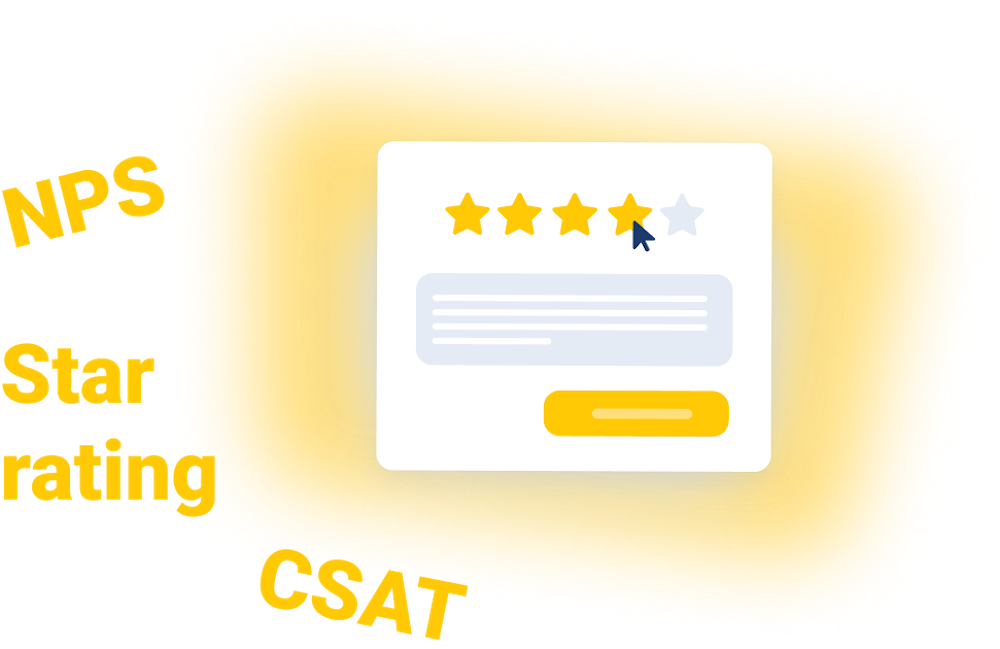 measure customer satisfaction with star rating, nps or csat