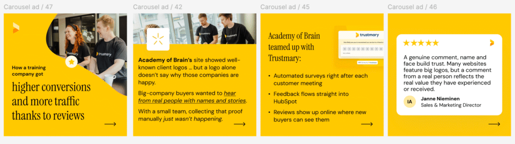 Linkedin ad example with social proof v2