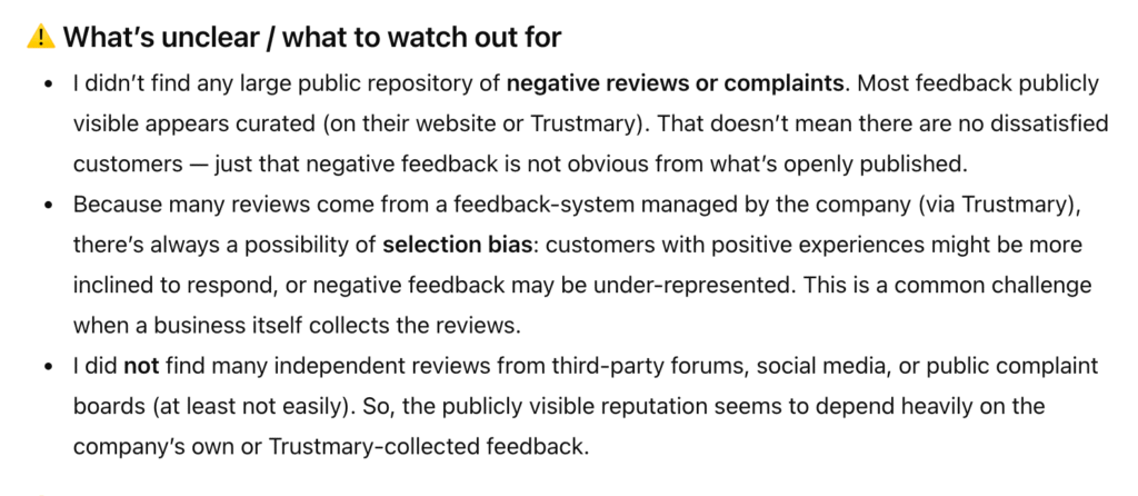 We've already seen many examples where ChatGPT or similar will provide a warning, if the reviews seem too positive.