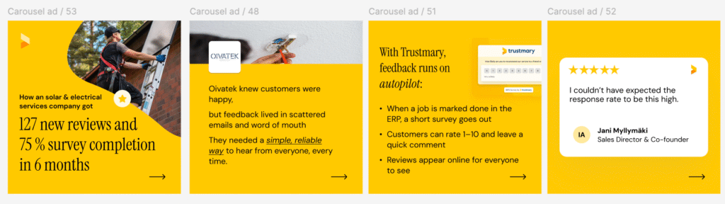 Linkedin ad example with social proof