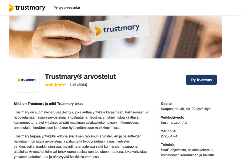 esimerkki profiilisivusta