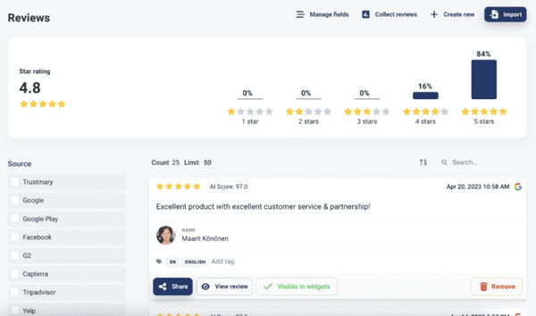 manage reviews