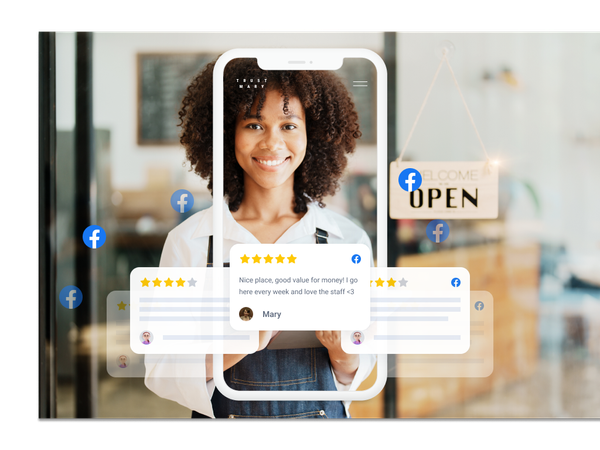 facebook reviews around woman at cafe