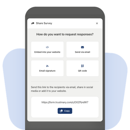 share your review collection campaign to different channels