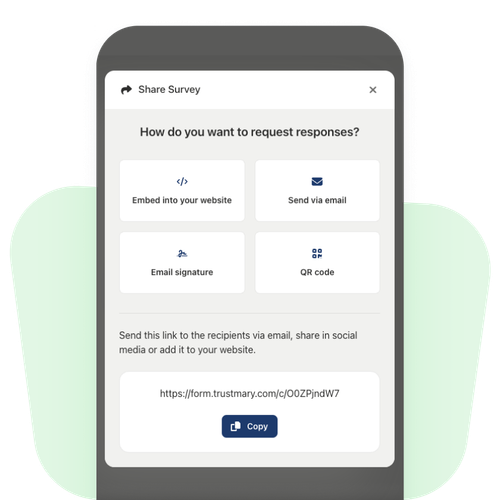 share your review collection campaign to different channels
