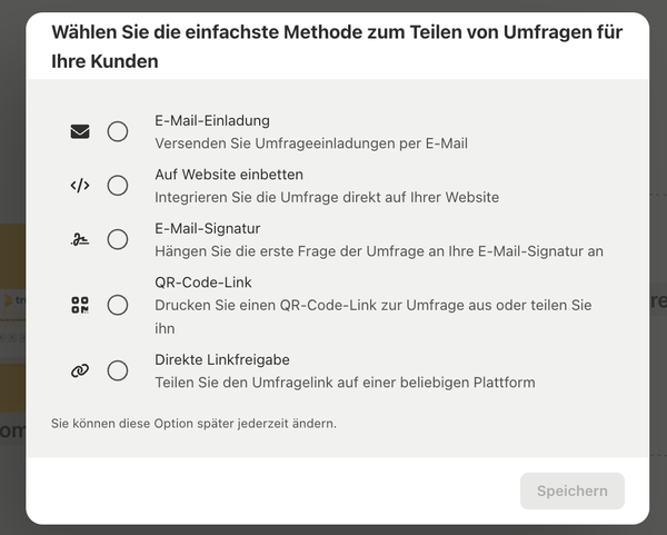 methode senden nps umfrage