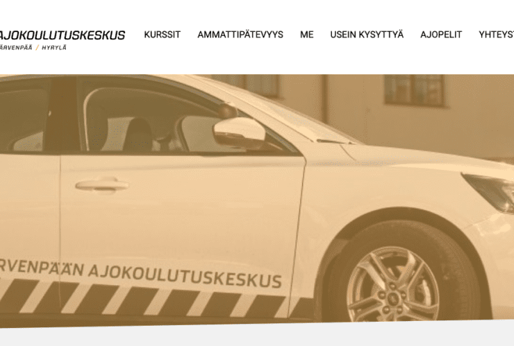 Case Järvenpään Ajokoulutuskeskus: Lisää liidejä ja kauppaa verkkosivustolta