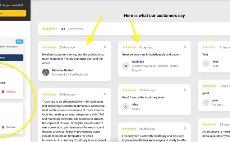 Pin Reviews in Widgets