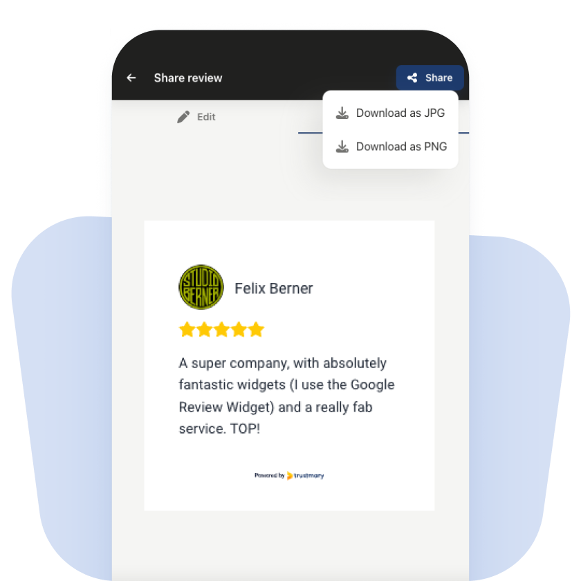 share reviews to social media