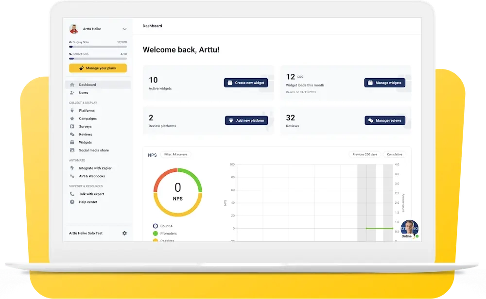 Trustmary dashboard